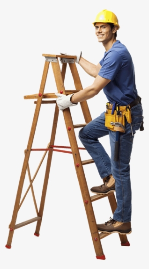 Climbing Ladder Png Download - Man On The Ladder Png