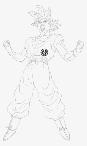 Super Saiyan God Goku Power Up - Line Art