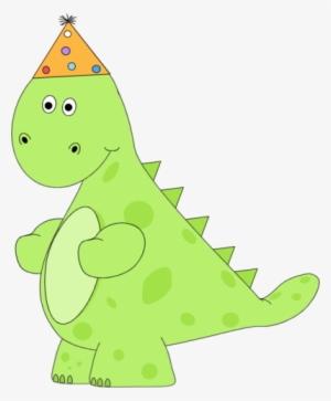 Birthday Dinosaur Wearing A Party Hat - Letter