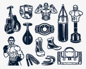 Set Boxing Icons Isolated On White - Icon