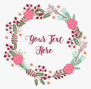 Colorful Floral Wreath With Branches And Flowers Vector - Vector Graphics