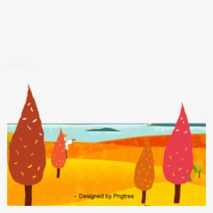 Beautiful Colorful Cartoon Lovely Hand-painted Autumn - Portable Network Graphics