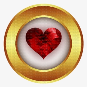 Red Heart Gold Circle - Medal