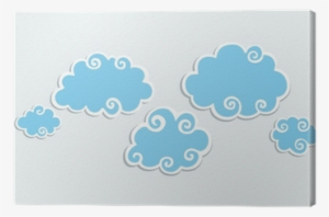 Blue Clouds With White Border - Clouds Border
