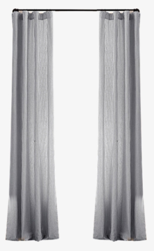 Garment-dyed Ticking Stripe Drapery Panel White - Curtain