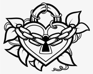 Locket Heart Lines Transparent By Dawnieda-d4s40g33 - Draw A Heart Rose