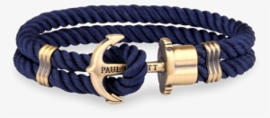 Paul Hewitt Anchor Phrep Brass Nylon Navy Blue Jewellery - Anchor Bracelet
