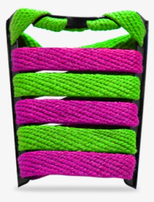 Green And Pink Multicolor Shoelace - Green