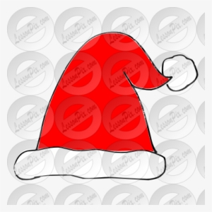 Santa Hat Stencil Clipart - Illustration