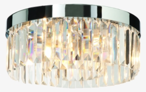 Stylish Bathroom Flush Light With Clear Crystal 28w - Double Insulated Ceiling Lights