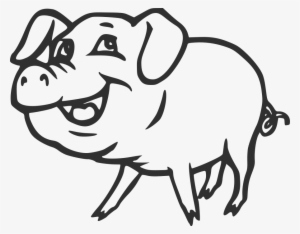 How To Set Use Smiling Pig Icon Png - Pig Black And White Cartoon