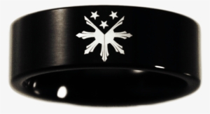 Black Tungsten Filipino Stars And Sun Ring - Ring