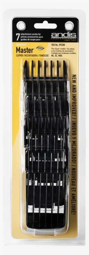 Snap On Blade Attachment Combs, 7 Comb Set - Andis Master Clipper Attachment Combs 7 Pcs 01380