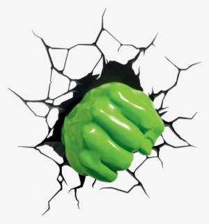 Hulk Fist 3d Led-lampa, Philips Disney Marvel - 3d Marvel Hulk Fist Wall Light - Green