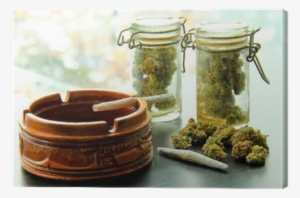 Marijuana Joints And Jars Of Weed Canvas Print • Pixers® - Average Joint Size