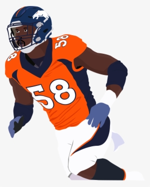Illustration Of Nfl Player Von Miller, Of The Denver - Von Miller Illustration