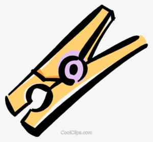 Clothes Pin Royalty Free Vector Clip Art Illustration - Exercise And Squeezing A Clothespin