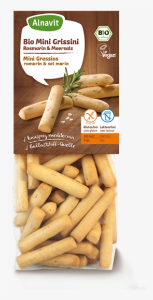 Organic Mini Grissini - Alnavit Bio Mini Grissini Rosmarin & Meersalz 100g