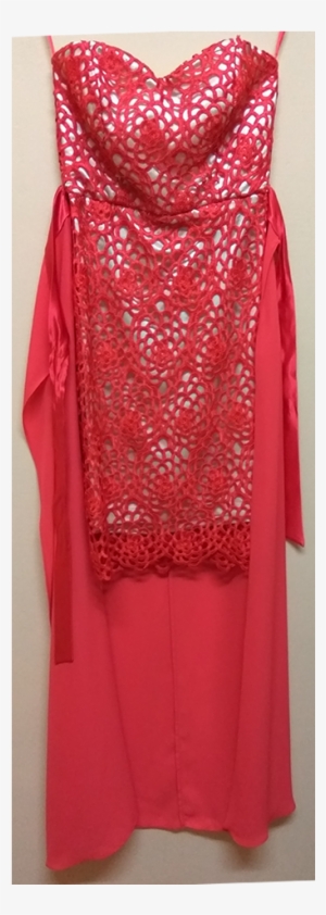 Mini Dress Strapless Red By Lace - Gown