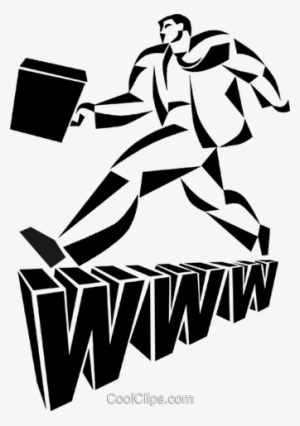 Businessman Using The World Wide Web Royalty Free Vector - Illustration