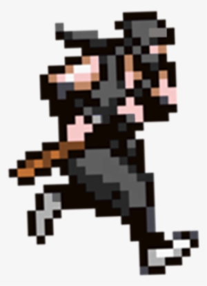 Ryu Hayabusa Modern Sprite - Ninja Gaiden Pixel Art Grid