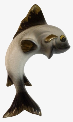 Vintage Jumping Fish Wall Pocket Ceramic Planter Vase - Ceramic