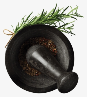 Mortar And Pestle With Herb Sprig - Mortar And Pestle