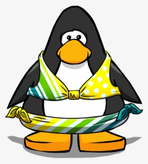 Lemon Lime Stripe Bikini From A Player Card - Club Penguin Water Wings