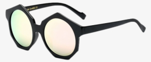 Hipsters Polygonal Frame Mirrored Sunglasses - Sunglasses