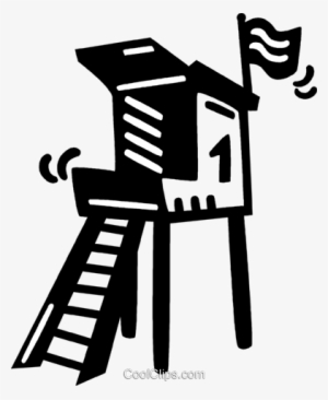 Lifeguard Tower Royalty Free Vector Clip Art Illustration - Lifeguard Tower Vector Transparent