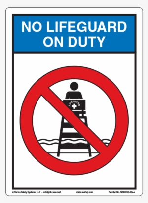Clarion No Lifeguard On Duty Sign - Sign