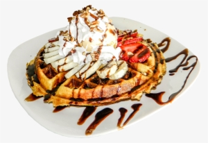 Waffles - Belgian Waffle With Ice Cream Png