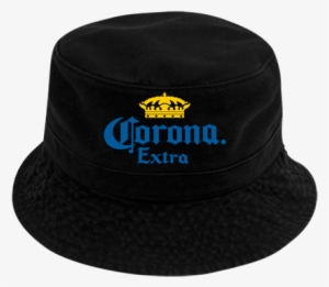 Black Corona Bucket Hat - Corona Extra Logo White Png