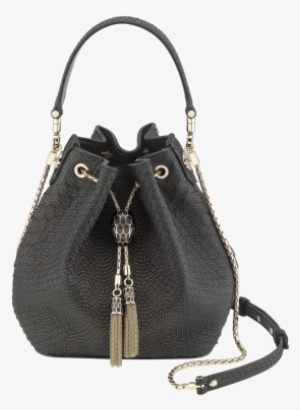 Bucket Serpenti Forever In Black Fil Coupé Python Skin - Black