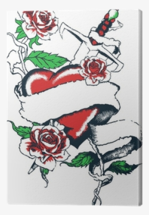 Heart And Rose Tattoo Designs