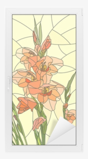 Vector Illustration Of Flowers Red Gladiolus - Vector Graphics