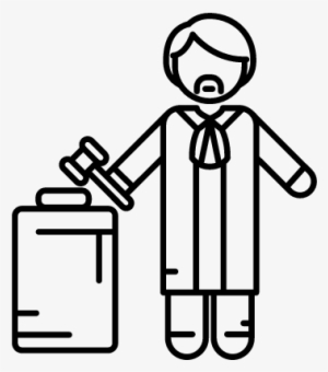 Judge With Hammer Vector - Martillo De Jueces Para Colorear