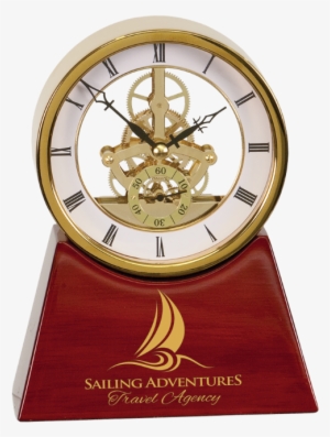 Executive Rosewood Skeleton Clock In Silver Or Gold