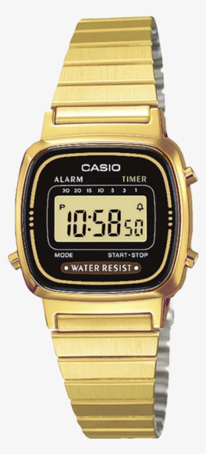 La670wga-1df Casio Gold & Black Ladies Digital Watch - Casio La670wgad 1df
