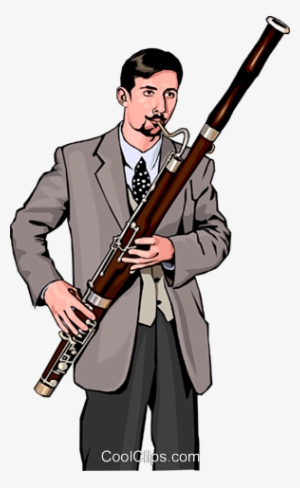 Obo Player Royalty Free Vector Clip Art Illustration - Bassoon Player Clipart