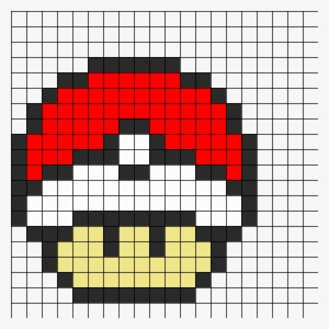Pokeball Perler Mushroom Perler Bead Pattern - Pokemon Mushroom Pixel Art
