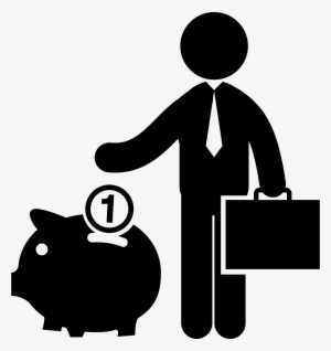Businessman Saving Money In A Piggy Box Comments - Cartera De Clientes Icon