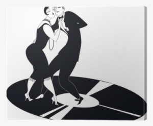 Couple Dancing Tango On A Vinyl Record Clipart Canvas - Phonograph Record