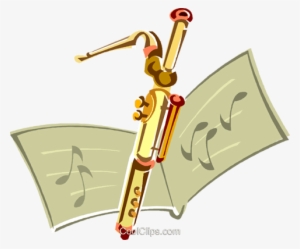 Bassoon With Sheet Music - イラスト ファゴット