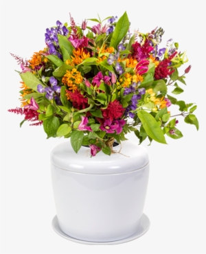 Bonsai Urn Ceramic Cremation Urn For A Bonsai Tree - Bunch Of Flowers