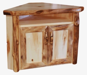 Aspen Log Corner Tv Stand - Glass