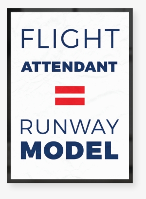 Flight Attendant Equals Runway Model Poster - Electric Blue