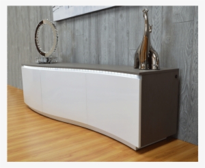 Sinuosa White & Grey Lacquer Modern Tv Stand