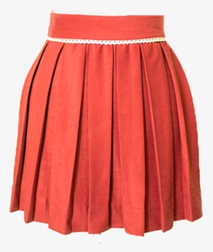 Holly Berry Red Sweet Pleat Skirt - A-line