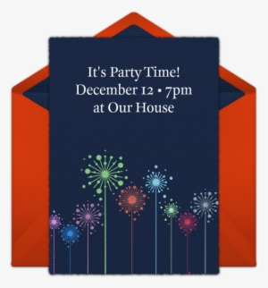 Colorful Fireworks Online Invitation - Greeting Card
